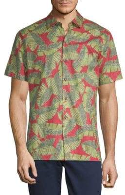 Saks Fifth Avenue Hawaii-Print Cotton Button-Down Shirt