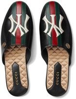 Thumbnail for your product : Gucci Leather slippers with NY Yankees patch
