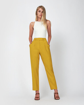 yellow patterned trousers