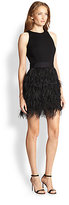 Thumbnail for your product : Milly Blair Ostrich Feather & Stretch Wool Dress