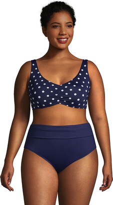 uitspraak maag totaal Lands' End Women's Plus Size DDD-Cup Chlorine Resistant V-neck Underwire  Bikini Top Swimsuit Adjustable Straps - 18w - Black - ShopStyle