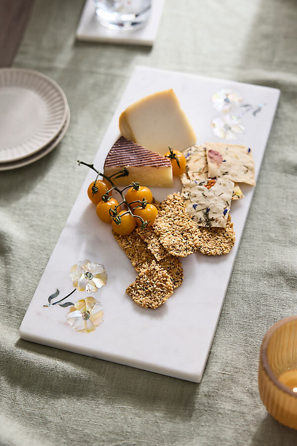 Floral Inlay Marble Serving Board at Terrain
