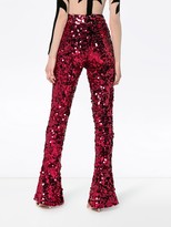 Thumbnail for your product : Halpern High Waisted Sequin Flared Trousers