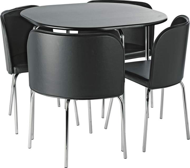 Argos Home Amparo Black Dining Table & 4 Black Chairs ShopStyle Furniture