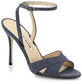 Thumbnail for your product : Manolo Blahnik Denim Ankle-Strap Sandals