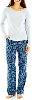 Thumbnail for your product : Liz Claiborne Long-Sleeve Shirt and Flannel Pants Pajama Set