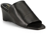 Thumbnail for your product : Robert Clergerie Old Leather Block-Wedge Slides