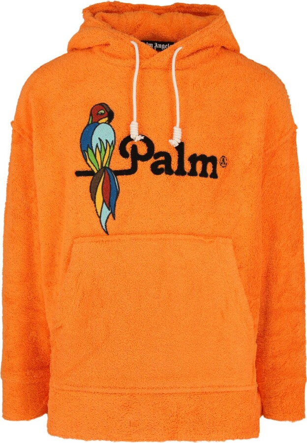 Luxury sweatshirt for men - Palm Angels orange sweatshirt with