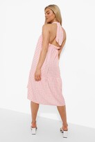 Thumbnail for your product : boohoo Gingham Tie Detail Strappy Midi Smock Dress