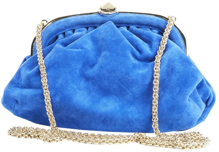 blue suede purse