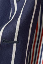 Thumbnail for your product : Thom Browne Striped Wool And Cotton-blend Blazer - Navy