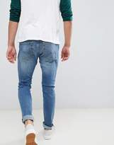 Thumbnail for your product : Hollister skinny stretch jeans in mid wash