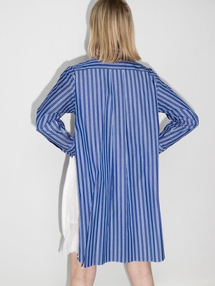 Sacai Stripe-Pattern Long-Sleeve Shirtdress
