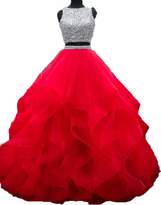 Thumbnail for your product : Bonnie_Shop Bonnie Gorgeous Beaded Bodice Prom Dresses 2018 Long Sexy Open Back Ball Gowns Ruffled Tulle Formal Evening Dress BS005