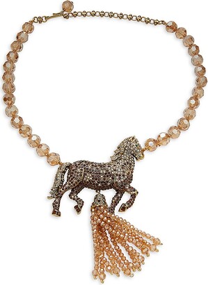 New $190 HEIDI DAUS Orange Blossom Necklace Pistachio Pearls Crystals