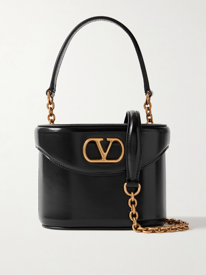 Valentino Garavani Vain Leather Shoulder Bag - Black