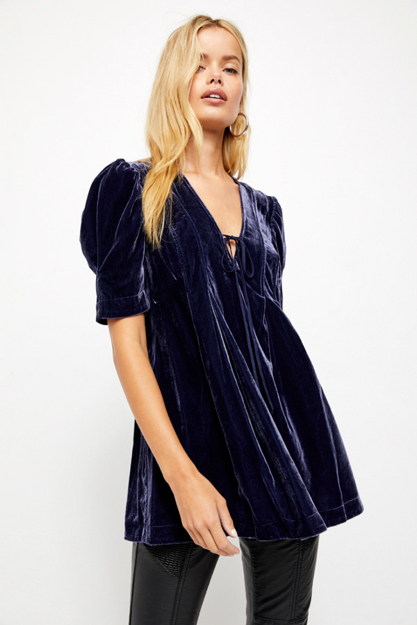 velour tunic tops