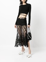 Thumbnail for your product : yuhan wang Sheer Floral-Lace Culottes