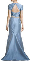 Thumbnail for your product : Theia Satin Gown w/ Beaded Waist, Powder