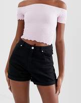 Thumbnail for your product : Missguided Tall riot high rise denim shorts in black
