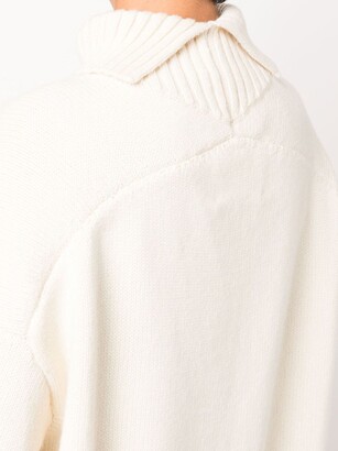 Jil Sander White Roll Neck Cashmere Sweater