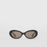 Thumbnail for your product : Burberry Vintage Check Detail Cat-eye Frame Sunglasses