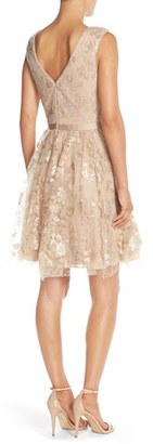 Vera Wang Lace & Sequin Sleeveless Fit & Flare Dress