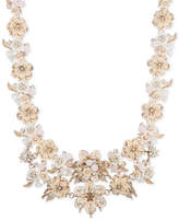 Marchesa Gold-Tone Crystal Floral Collar Necklace, 16and#034; + 3and#034; extender