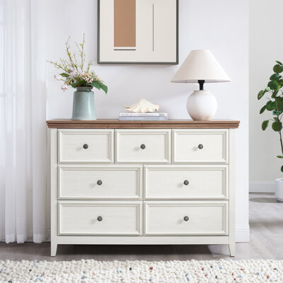 Gracie Oaks 7 Drawers Chest - Beige Organizer With Smooth Metal Slide Rails And Construction Modern 7 Add Functionality To Your Living Space