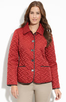 Thumbnail for your product : Cole Haan Leather Trim Quilted Jacket (Petite)