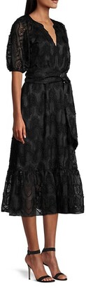 Shoshanna Caricia Embroidered Puff-Sleeve Dress
