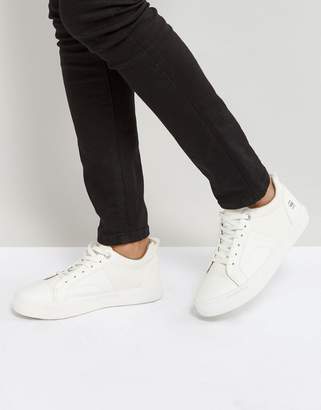 G Star G-Star Leather And Denim Mix Plimsoll In All Over White