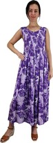 Thumbnail for your product : Ikat Ladies One Size Long Summer Plain Dress with Smocked Top - Fits Sizes 8-28 (White)