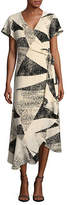 Thumbnail for your product : Halston H Asymmetric Hem Short-Sleeve Wrap dress