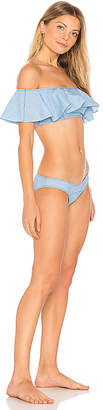 Lisa Marie Fernandez Mira Flounce Denim Bikini Set