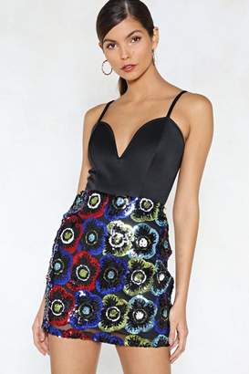 Nasty Gal Flower 'Em With Love Sequin Skirt