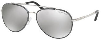 Michael Kors Aviator Sunglasses with Marbleized Detail