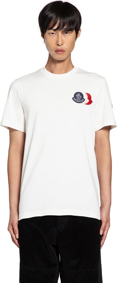 Moncler Embroidered Tricolour Logo Cotton T-Shirt