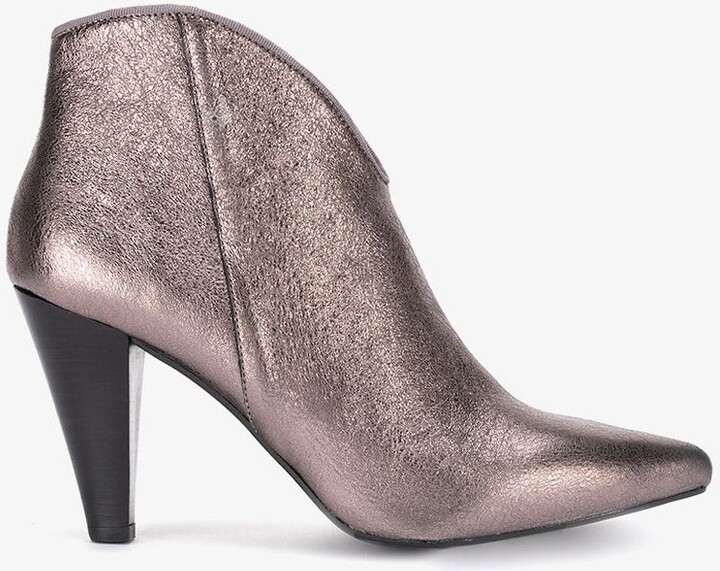 Mint Velvet Finny Leather Ankle Boots, Pewter ShopStyle