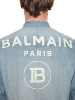 Thumbnail for your product : Balmain Printed Cotton Denim Shirt