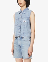 Thumbnail for your product : Calvin Klein Archive sleeveless branded denim shirt