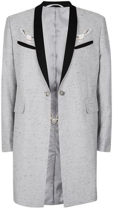 Topman DESIGN Grey Dove Neppy Tailored Coat