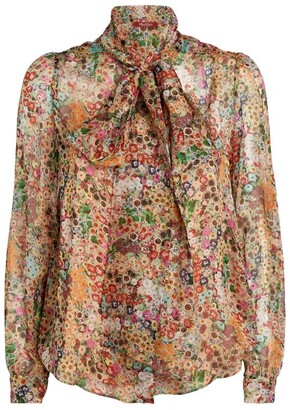 Max Mara Silk Floral Blouse - ShopStyle Tops