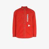 Thumbnail for your product : And Wander Mens Red Laser Long-sleeved Zip Pocket Shirt