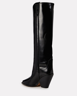 Isabel Marant Lomero Leather Knee-High Western Boots