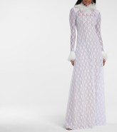 Thumbnail for your product : Christopher Kane Bridal feather-trimmed lace gown