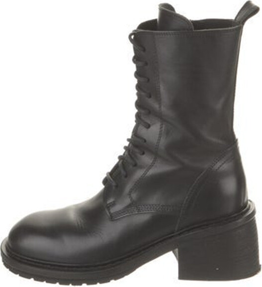 Ann Demeulemeester Leather Combat Boots - ShopStyle