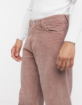 ASOS DESIGN relaxed tapered corduroy jeans in dusty lilac