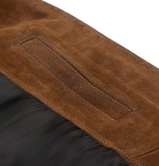 Belstaff Landrake Leather-Trimmed Suede Blouson Jacket