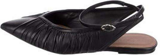 BA&SH Leather Slingback Flats Black Pointed-Toes Unfortunately, due to restrictions, this item may not be eligible for shipping in all areas.